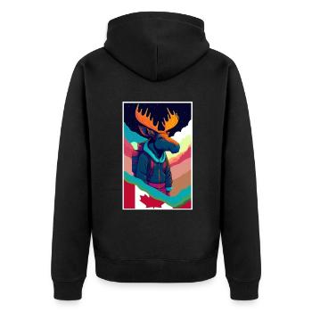 Orignal, Randonnée pédestre, Voyages nature Vacances Canada - Veste à capuche bio Premium Unisexe - noir - Dos - Nico (187cm)