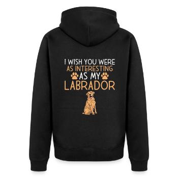 Labrador Liebhaber Geschenke - Unisex Premium Bio Zip Hoodie - Schwarz - Hinten - Nico (187cm)