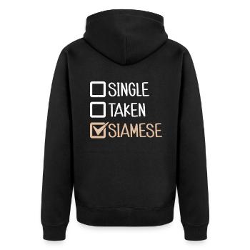 Siamesische Katze Geschenke - Unisex Premium Bio Zip Hoodie - Schwarz - Hinten - Nico (187cm)