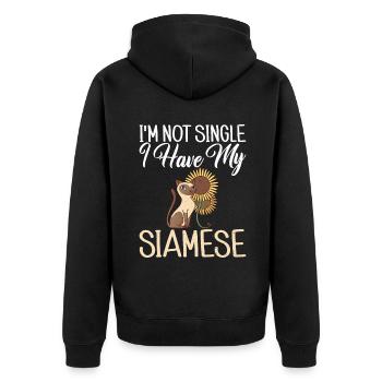 Cadeaux de chat siamois - Veste à capuche bio Premium Unisexe - noir - Dos - Nico (187cm)
