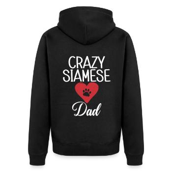Siamesische Katze Geschenke - Unisex Premium Bio Zip Hoodie - Schwarz - Hinten - Nico (187cm)