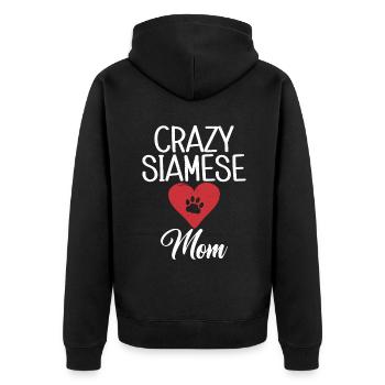 Cadeaux de chat siamois - Veste à capuche bio Premium Unisexe - noir - Dos - Nico (187cm)
