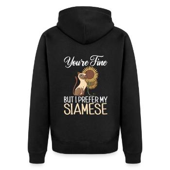 Cadeaux de chat siamois - Veste à capuche bio Premium Unisexe - noir - Dos - Nico (187cm)