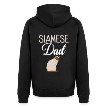 Geschenke zum Suchbegriff: "Siamkatze" - Unisex Premium Bio Zip Hoodie - Schwarz - Hinten - Nico (187cm)