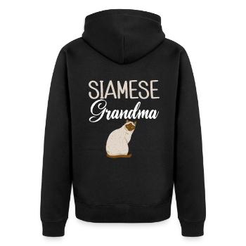 Cadeaux de chat siamois - Veste à capuche bio Premium Unisexe - noir - Dos - Nico (187cm)