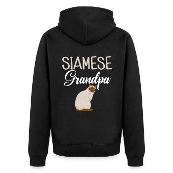 Geschenke zum Suchbegriff: "Siamkatze" - Unisex Premium Bio Zip Hoodie - Schwarz - Hinten - Nico (187cm)