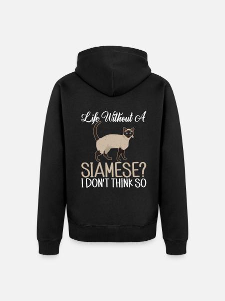 Siamesische Katze Geschenke - Unisex Premium Bio Zip Hoodie - Schwarz
