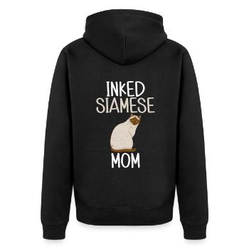 Cadeaux de chat siamois - Veste à capuche bio Premium Unisexe - noir - Dos - Nico (187cm)
