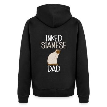 Siamesische Katze Geschenke - Unisex Premium Bio Zip Hoodie - Schwarz - Hinten - Nico (187cm)