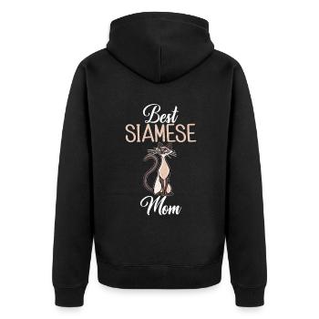Cadeaux de chat siamois - Veste à capuche bio Premium Unisexe - noir - Dos - Nico (187cm)