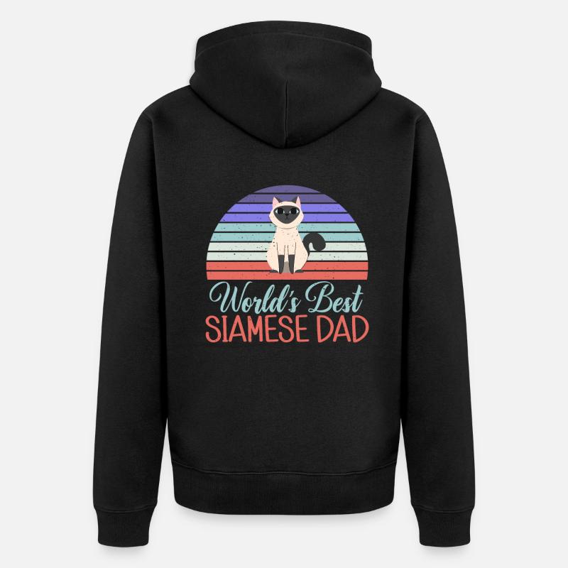 Cadeaux de chat siamois - Veste à capuche bio Premium Unisexe - noir