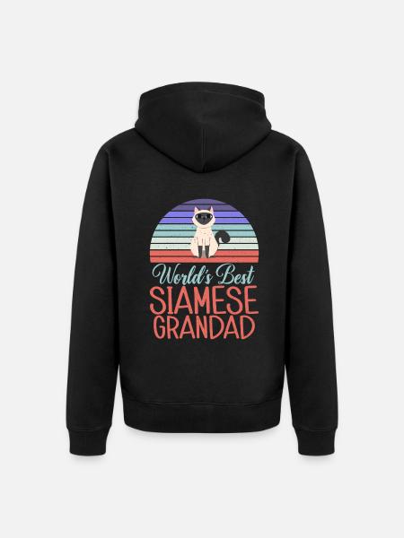 Siamesische Katze Geschenke - Unisex Premium Bio Zip Hoodie - Schwarz