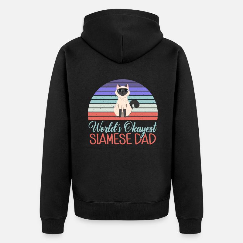 Cadeaux de chat siamois - Veste à capuche bio Premium Unisexe - noir