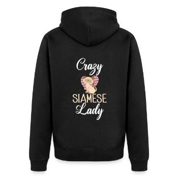 Cadeaux de chat siamois - Veste à capuche bio Premium Unisexe - noir - Dos - Nico (187cm)