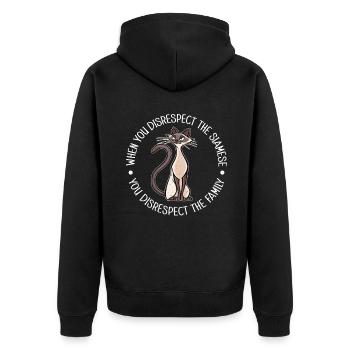 Cadeaux de chat siamois - Veste à capuche bio Premium Unisexe - noir - Dos - Nico (187cm)