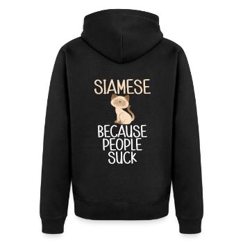 Cadeaux de chat siamois - Veste à capuche bio Premium Unisexe - noir - Dos - Nico (187cm)