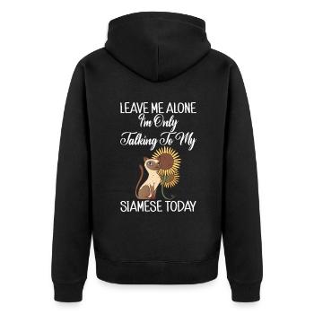 Siamesische Katze Geschenke - Unisex Premium Bio Zip Hoodie - Schwarz - Hinten - Nico (187cm)