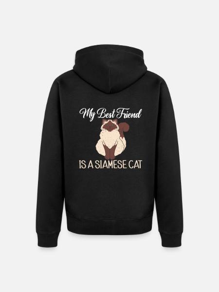 Siamese Cat Gifts - Unisex Premium Organic Zip Hoodie - black