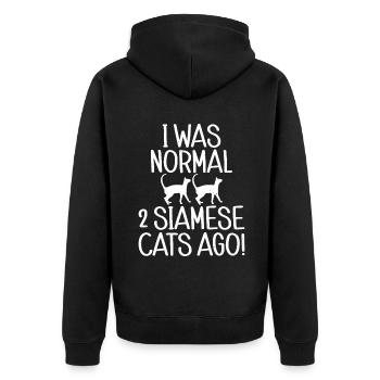 Cadeaux de chat siamois - Veste à capuche bio Premium Unisexe - noir - Dos - Nico (187cm)
