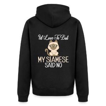 Cadeaux de chat siamois - Veste à capuche bio Premium Unisexe - noir - Dos - Nico (187cm)