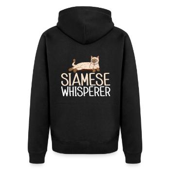 Siamesische Katze Geschenke - Unisex Premium Bio Zip Hoodie - Schwarz - Hinten - Nico (187cm)