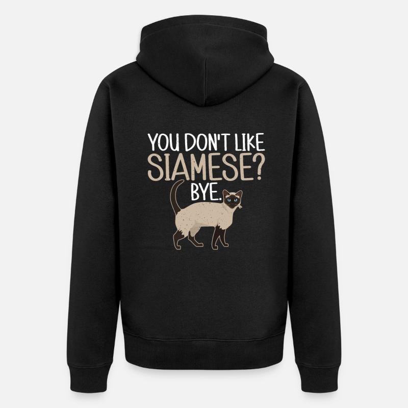 Cadeaux de chat siamois - Veste à capuche bio Premium Unisexe - noir