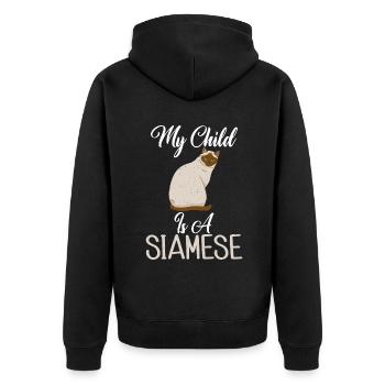 Cadeaux de chat siamois - Veste à capuche bio Premium Unisexe - noir - Dos - Nico (187cm)