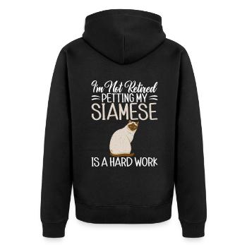 Cadeaux de chat siamois - Veste à capuche bio Premium Unisexe - noir - Dos - Nico (187cm)