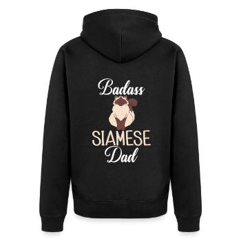 Cadeaux de chat siamois - Veste à capuche bio Premium Unisexe - noir - Dos - Nico (187cm)