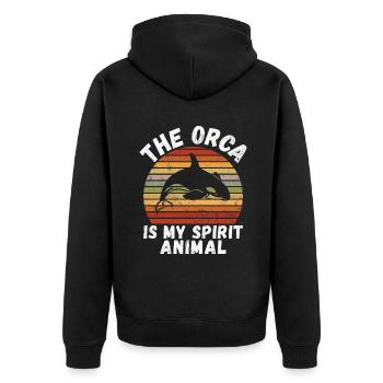 Cadeaux de baleines orques - Veste à capuche bio Premium Unisexe - noir - Dos - Nico (187cm)
