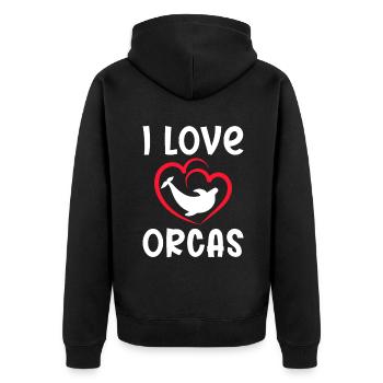 Cadeaux d'orques - Veste à capuche bio Premium Unisexe - noir - Dos - Nico (187cm)