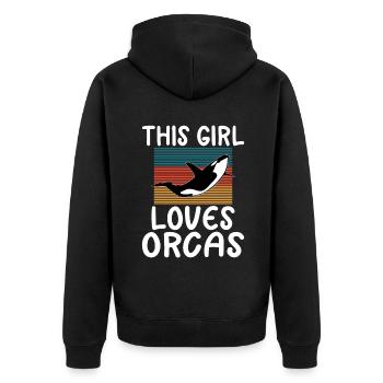 Cadeaux d'orques - Veste à capuche bio Premium Unisexe - noir - Dos - Nico (187cm)
