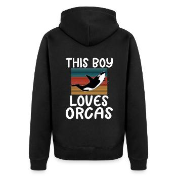 Cadeaux de baleines orques - Veste à capuche bio Premium Unisexe - noir - Dos - Nico (187cm)