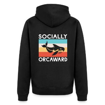 Cadeaux de baleines orques - Veste à capuche bio Premium Unisexe - noir - Dos - Nico (187cm)