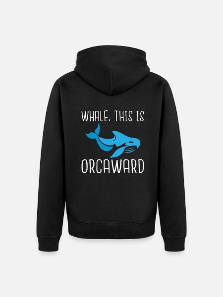 Orca Wal Geschenke - Unisex Premium Bio Zip Hoodie - Schwarz