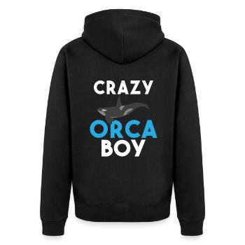 Orca Whale Gifts - Unisex Premium Organic Zip Hoodie - black - Back - Nico (187cm)