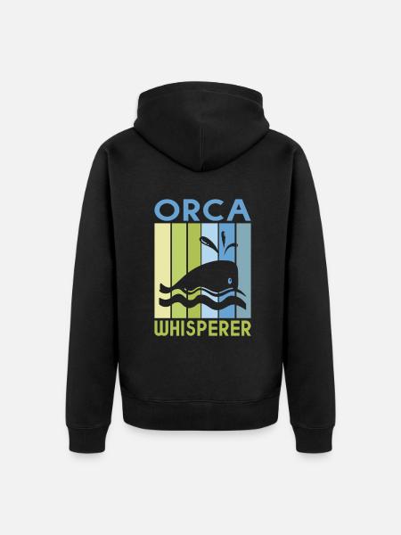 Orca Whale Gifts - Unisex Premium Organic Zip Hoodie - black