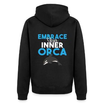 Cadeaux de baleines orques - Veste à capuche bio Premium Unisexe - noir - Dos - Nico (187cm)