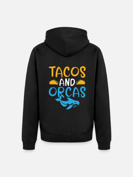Orca Wal Geschenke - Unisex Premium Bio Zip Hoodie - Schwarz