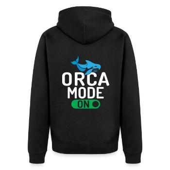 Orca Whale Gifts - Unisex Premium Organic Zip Hoodie - black - Back - Nico (187cm)