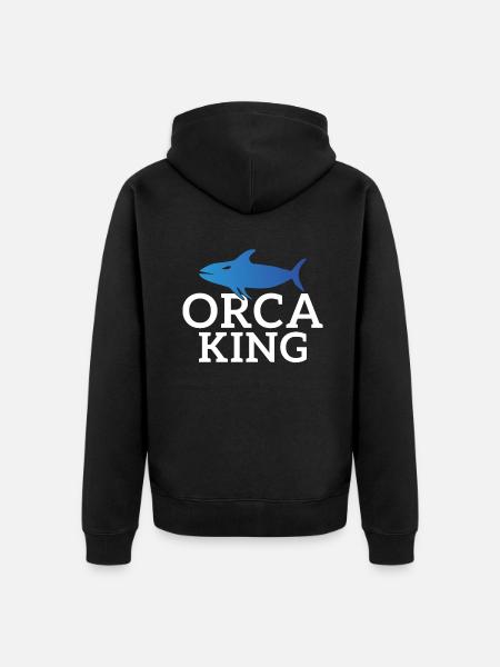 Orca Wal Geschenke - Unisex Premium Bio Zip Hoodie - Schwarz