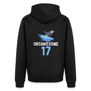 Cadeaux de baleines orques - Veste à capuche bio Premium Unisexe - noir - Dos - Nico (187cm)