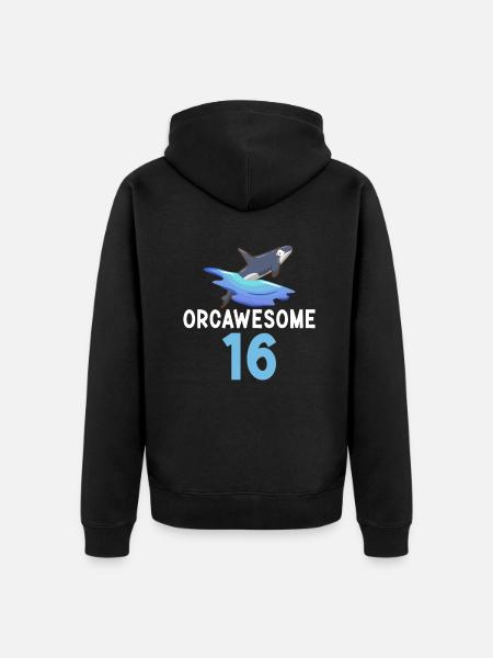 Orca Wal Geschenke - Unisex Premium Bio Zip Hoodie - Schwarz