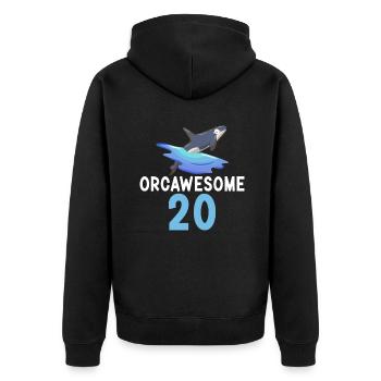 Orca Whale Gifts - Unisex Premium Organic Zip Hoodie - black - Back - Nico (187cm)
