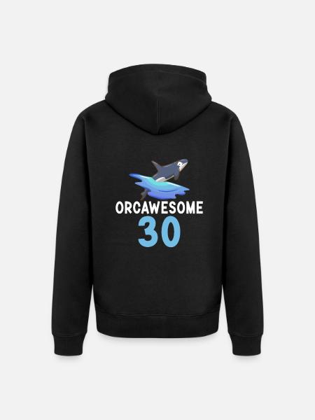 Orca Whale Gifts - Unisex Premium Organic Zip Hoodie - black
