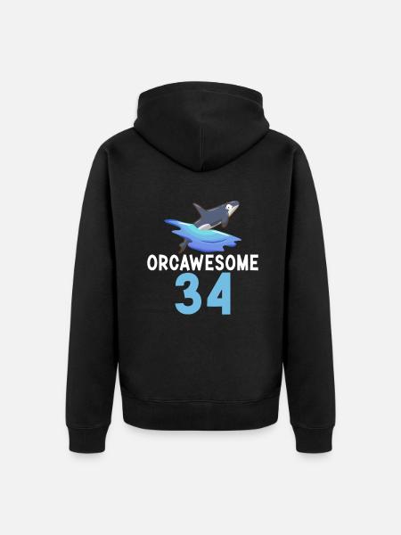 Orca Wal Geschenke - Unisex Premium Bio Zip Hoodie - Schwarz