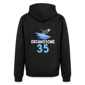 Orca Whale Gifts - Unisex Premium Organic Zip Hoodie - black - Back - Nico (187cm)