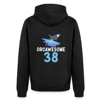 Cadeaux de baleines orques - Veste à capuche bio Premium Unisexe - noir - Dos - Nico (187cm)
