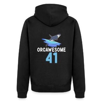 Cadeaux de baleines orques - Veste à capuche bio Premium Unisexe - noir - Dos - Nico (187cm)