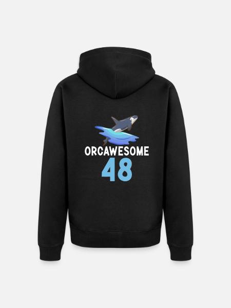 Orca Wal Geschenke - Unisex Premium Bio Zip Hoodie - Schwarz